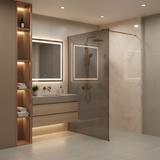 Duschwand Rea Flexi Grey / Brush Copper 140