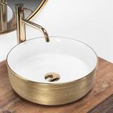 Countertop Basin Rea Sami White Brush Gold