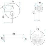 Shower system Rea Grace Brush Nickel + BOX