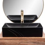 Aufsatzwaschbecken REA Inga Black Marble Mat