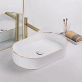 Aufsatzwaschbecken Rea Nadia white Gold edge