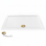 Acryl Duschwanne Rea Belmond White 80x100 Brush Gold
