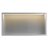 WANDEINBAU-BADEZIMMERREGAL LED 30x60 steel brush