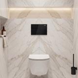 Concealed WC Frame Set Slim 024N with T White Glass Button