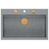 Granitspülbecken MARC 110 WORKSTATION Grey Metallic