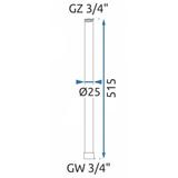 Verlängerung für Bade-Duschgarnitur Titan 50cm