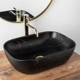 Νιπτήρας Rea Belinda Black Marble Matt Μ 46,5 x Π 33,5 x  Υ 13,5 cm