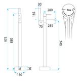 Free-standing faucet Rea Lungo Diamond Copper