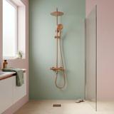 Duschset med termostat Rea Lungo Diamond Gold Brush