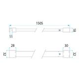 Stabilisierungsstange für Duschwand 150 cm Rea Brush Copper