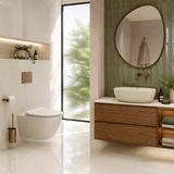 Set: Wall-Hung WC Bowl Focus + Countertop Washbasin Rea Focus Creme