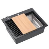 Granitspülbecken KURT 110 WORKSTATION Black Dotted