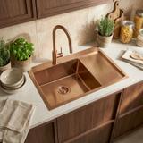 Edelstahlspüle Fin BRUSH COPPER