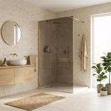Tuš zaslon Rea Flexi Brown / Brush Gold 90