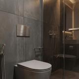 Montagerahmen Unterputz-Set Slim 024N für WC-Becken mit Drucktaste T Gebürsteter Stahl