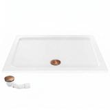 Acryl Duschwanne Rea Belmond White 80x100 Brush Copper
