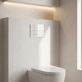 Inbyggnadsram Set för WC Slim 024N med T White Glass Spolknapp