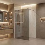 Duschwand Rea Flexi Grey / Brush Copper 130