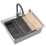 Edelstahlspüle LUKE 110 WORKSTATION BRUSH NICKEL