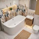 Acryl Eckbadewanne Rea Orion Stripe Right 150cm