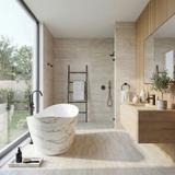 Freistehende Acrylbadewanne Ferrano Slim Nature 170