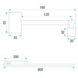 Bad LED-Wandleuchte SWE036-1W 80cm BLACK
