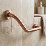 Angewinkelte Badezimmer-Haltestange BRUSH COPPER
