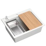 Granitspülbecken KURT 110 WORKSTATION White