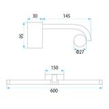 Bad LED-Wandleuchte APP1888-1W 60cm BLACK