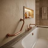 Angewinkelte Badezimmer-Haltestange BRUSH COPPER