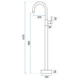 Floor-Standing Washbasin Faucet Rea Lungo Brush Brown