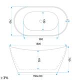 Freistehende Badewanne Rea Ferrano Slim 180