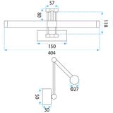 Koupelnové nástěnné LED svítidlo APP1899-1W 40cm BRUSH GOLD