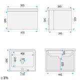 Badezimmerschrank mit Waschbecken Rea DB85-50-1 Dark 50cm