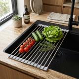 Roll-up dish drying rack for sink REA P12298A Grey