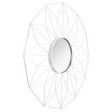 Geometrische 12-hoekige spiegel wit 58 cm