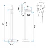 Freistehende Badewannenarmatur Rea Foster Brush Nickel