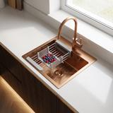 Diskbänk i stål med tillbehörsset 3 delar REA Leo 40 Brush Copper