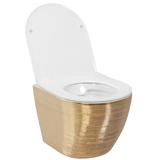 Klozetas pakabinamas Rea Carlo Flat Brush Gold