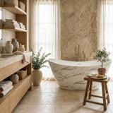 Freistehende Acrylbadewanne Ferrano Slim Nature 170