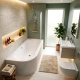 Acryl Eckbadewanne Rea Orion Stripe Right 170cm