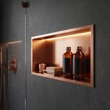 WANDEINBAU-BADEZIMMERREGAL LED 30x60 brush copper