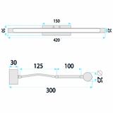 Bathroom LED wall sconce SWE025-1W 42cm Black
