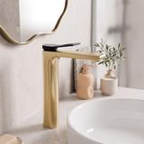 Wastafelkraan Rea Soul Black/Gold Brush High