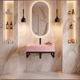 Lavabo de conglomerado GOYA PINK 60CM + marco