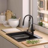 Granitspülbecken KURT 110 WORKSTATION Black Dotted