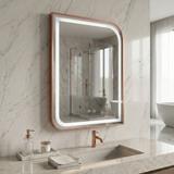Зеркало LED ZONE 70x50 BRUSH ROSE GOLD