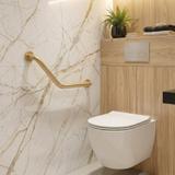 Angewinkelte Badezimmer-Haltestange BRUSH GOLD