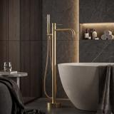 Fristående badkarsblandare Rea Lungo Diamond Brush Gold