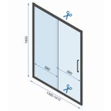 REA Rapid Slide 140 Porta deslizante escovada dourada para chuveiro